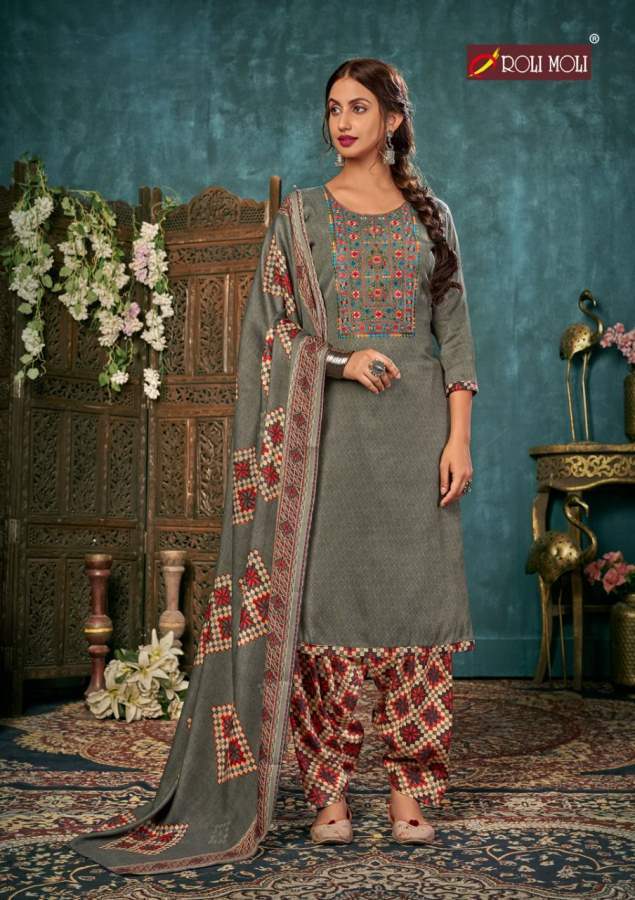 Roli Moli Vaidehi Latest Regular Wear Patiyala Pashmina Dress Material Collection